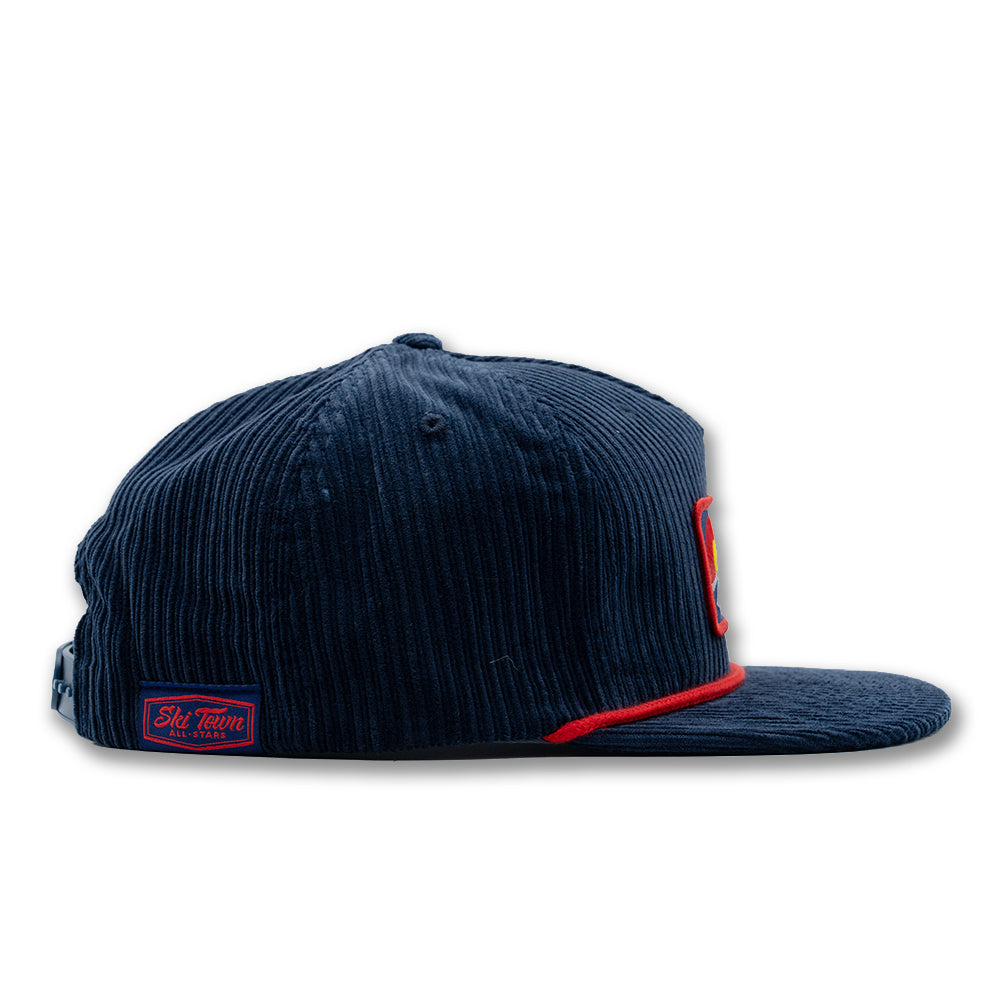 Corduroy Rope Hat - Navy/Red