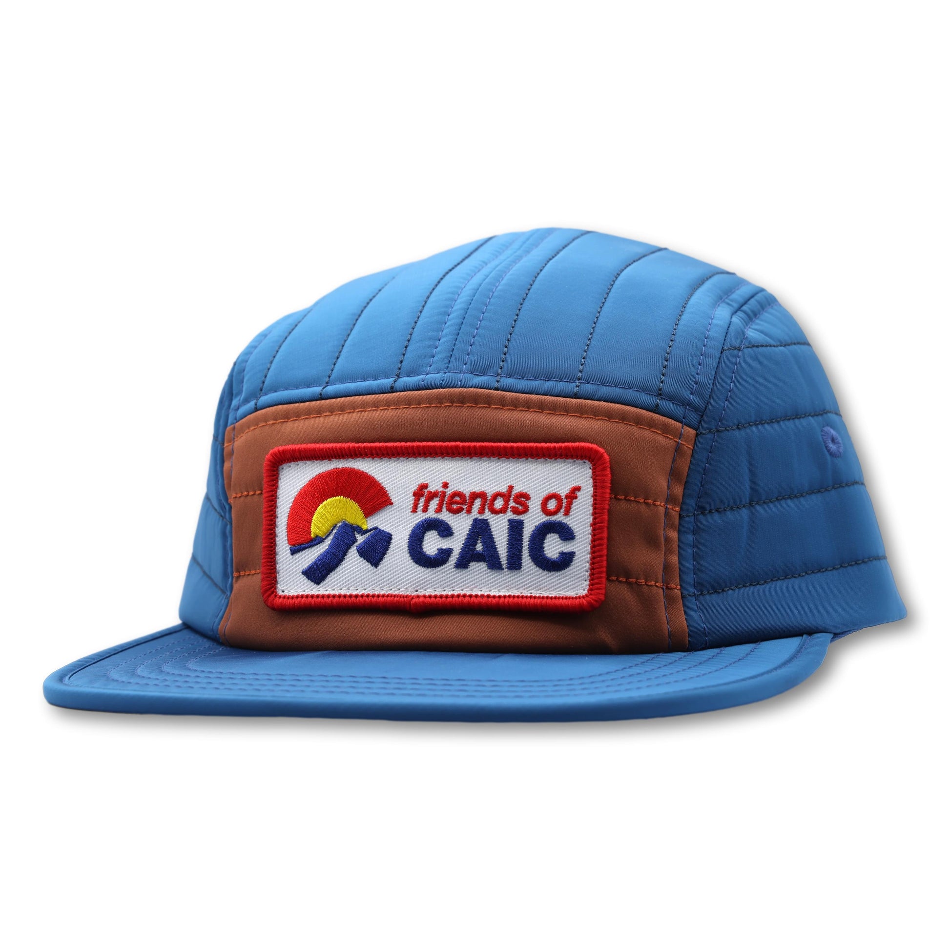 Down Baffle Hat - Blue & Rust
